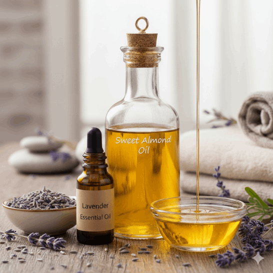 Sweet Almond Oil and Lavender Essential Oil